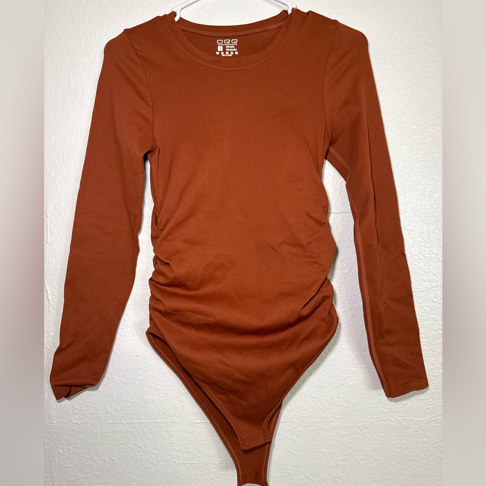 Elegant Rust Long Sleeve Bodysuit